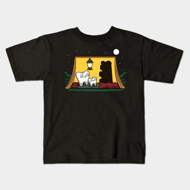 Scary Tent! Kids T-Shirt by Raffiti